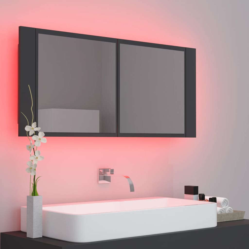 Led Bathroom Mirror Cabinet 100X12X45 Cm Acrylic
