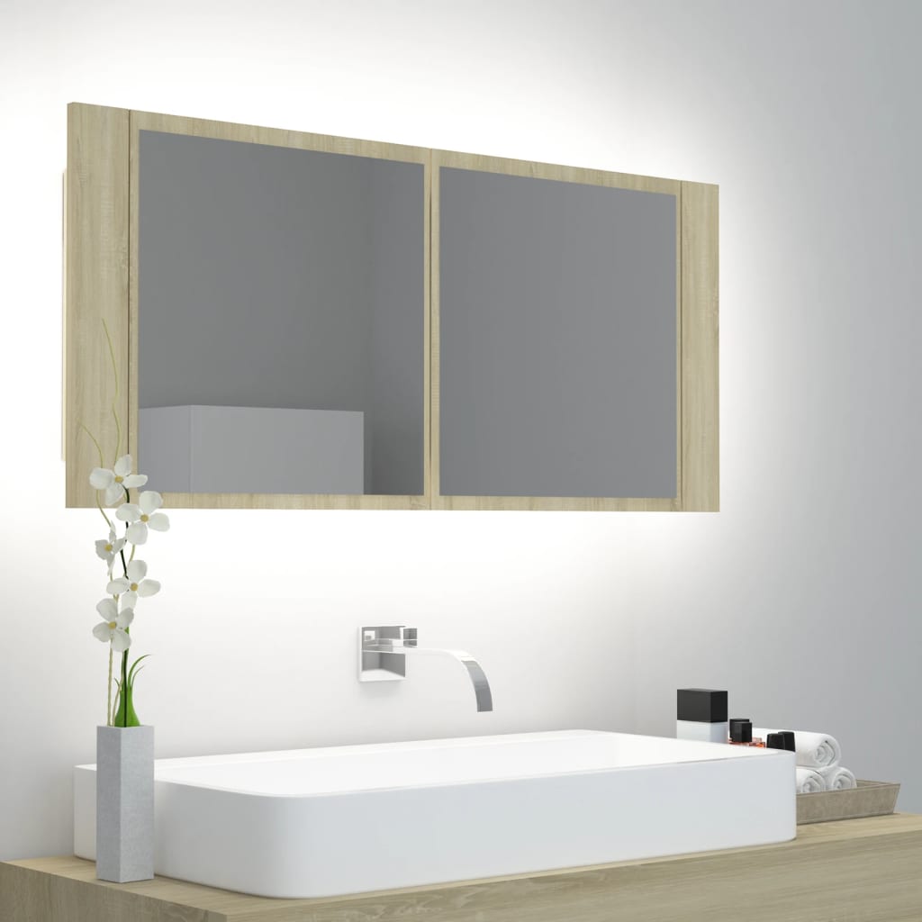 Led Bathroom Mirror Cabinet 100X12X45 Cm Acrylic