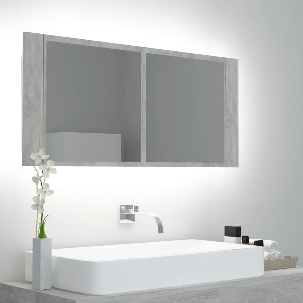 Led Bathroom Mirror Cabinet 100X12X45 Cm Acrylic