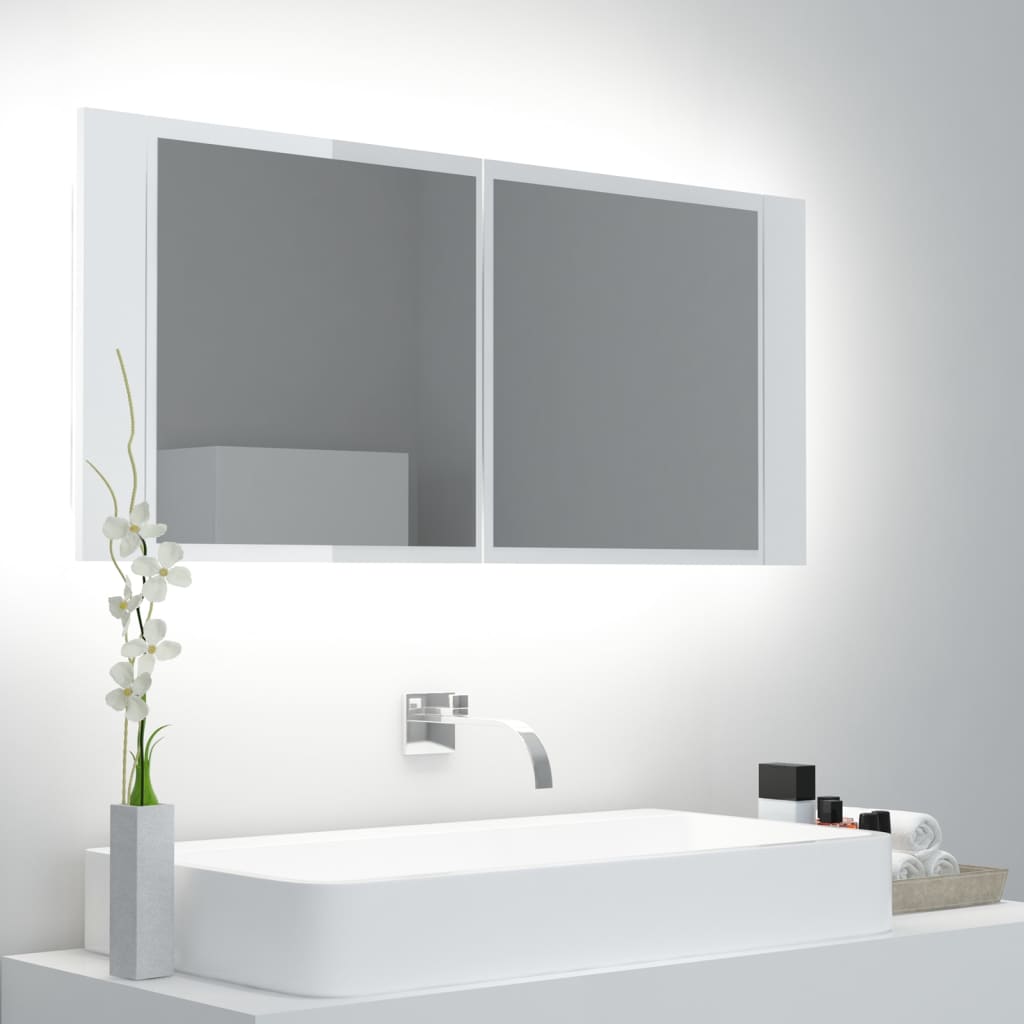 Led Bathroom Mirror Cabinet 100X12X45 Cm Acrylic