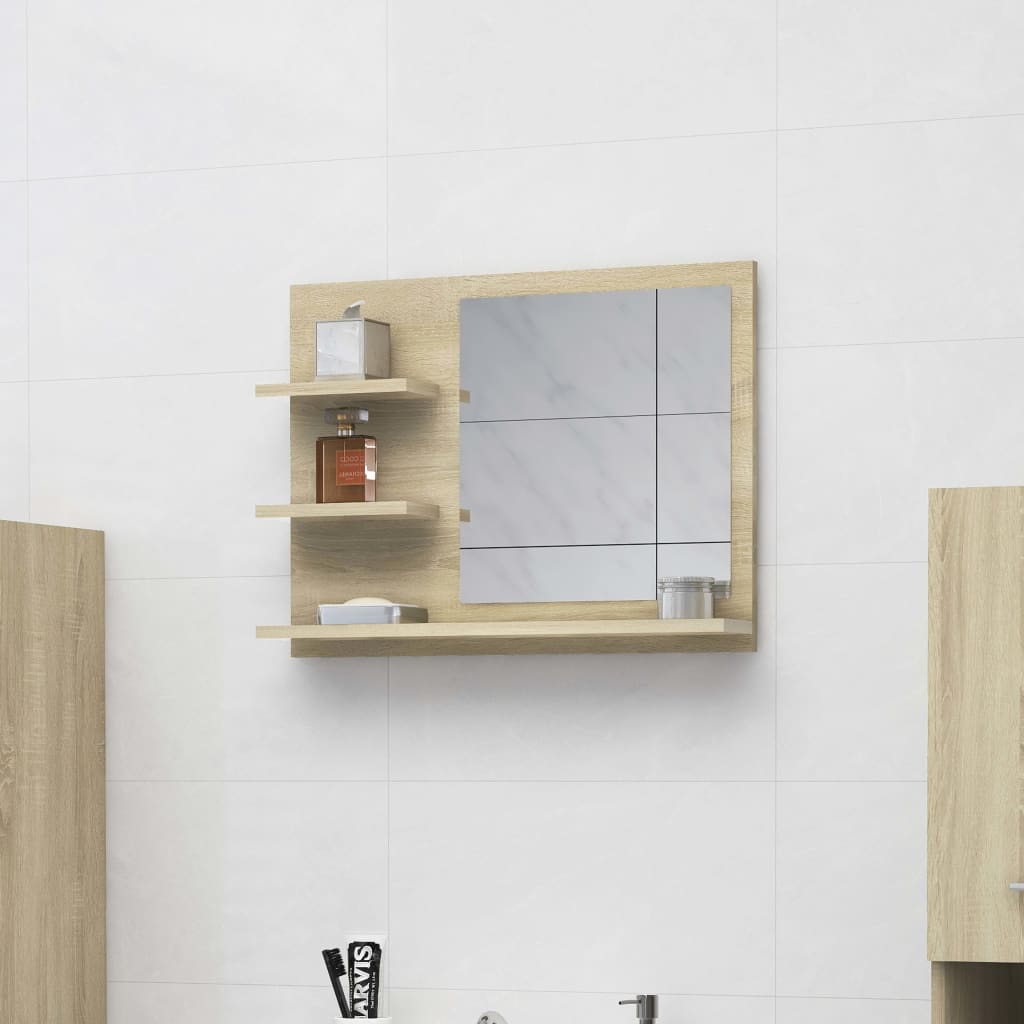 Bathroom Mirror 60X10.5X45 Cm Engineered Wood