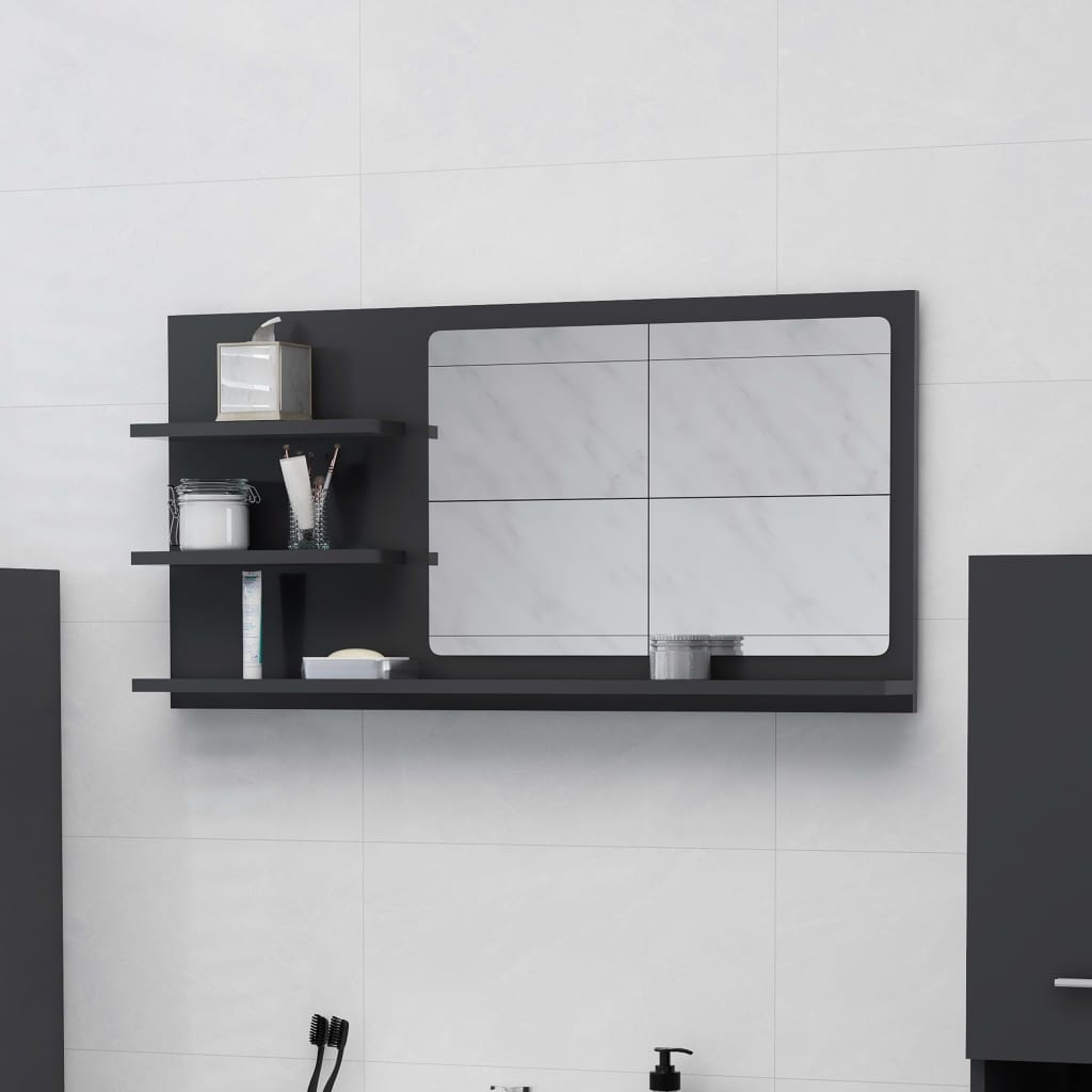 Bathroom Mirror 90X10.5X45 Cm Engineered Wood