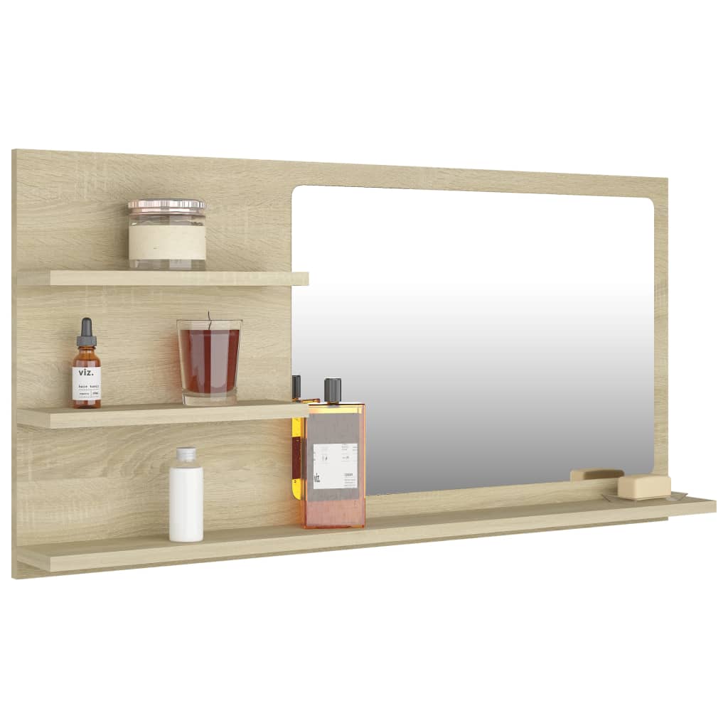 Bathroom Mirror 90X10.5X45 Cm Engineered Wood