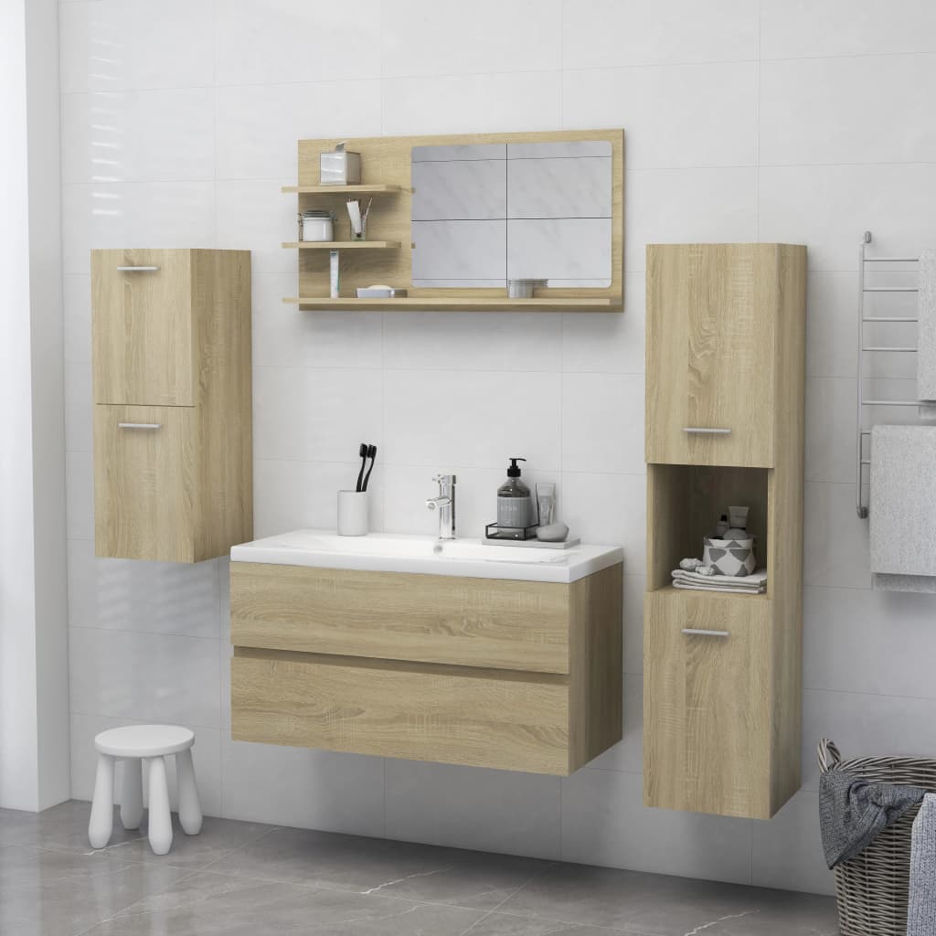Bathroom Mirror 90X10.5X45 Cm Engineered Wood