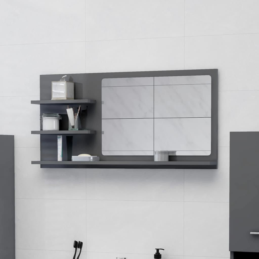 Bathroom Mirror 90X10.5X45 Cm Engineered Wood