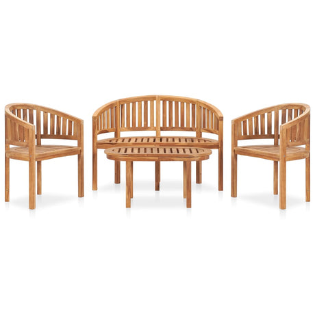 3 Piece Banana Garden Lounge Set Solid Teak Wood