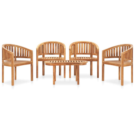 3 Piece Banana Garden Lounge Set Solid Teak Wood