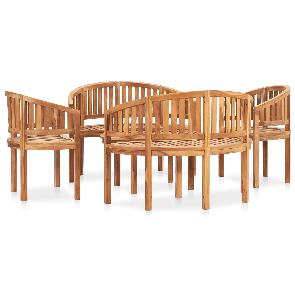 3 Piece Banana Garden Lounge Set Solid Teak Wood