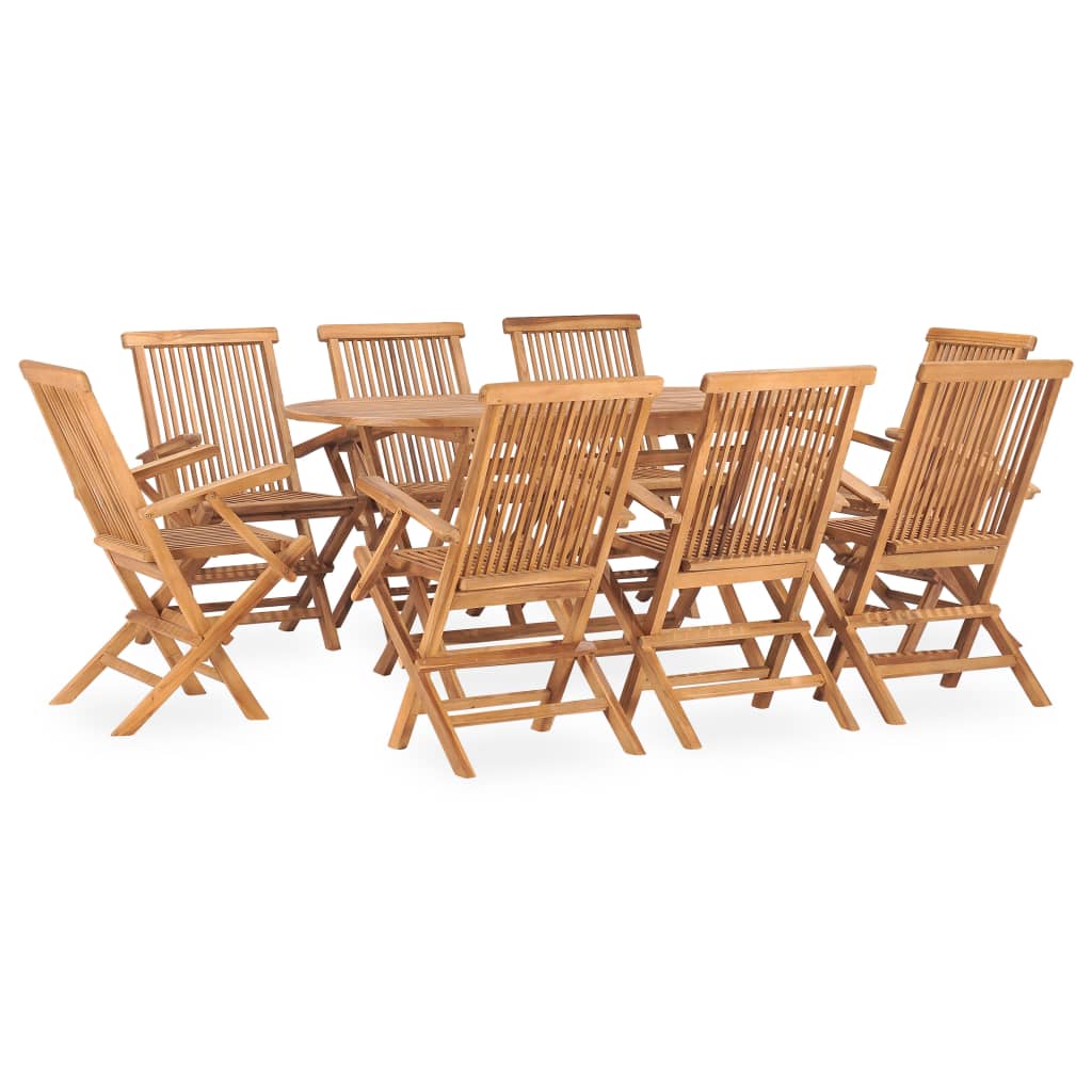 7 Piece Folding Outdoor Dining Set Solid Teak Wood 160 X 80 X 75 Cm