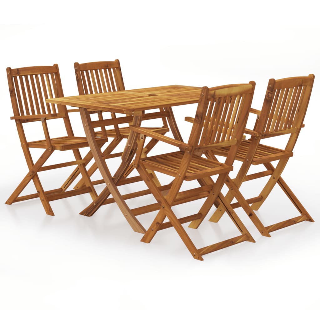 7 Piece Folding Outdoor Dining Set Solid Acacia Wood