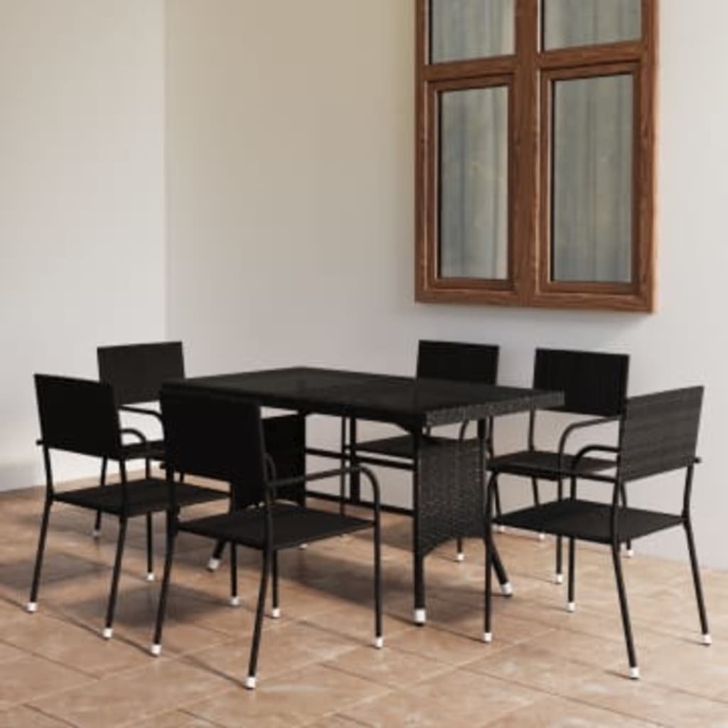 5 Piece Garden Dining Set Poly Rattan Grey
