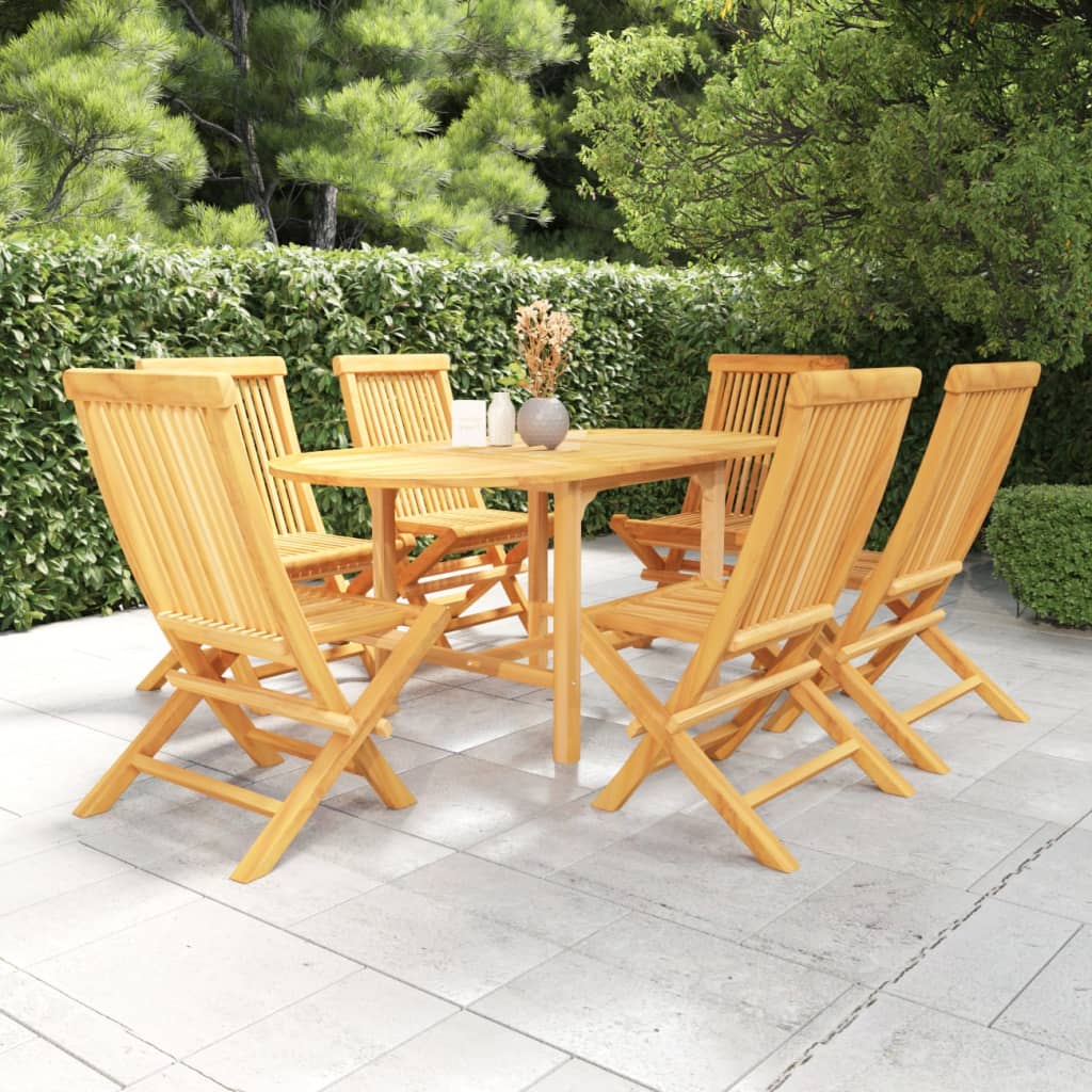 5 Piece Garden Dining Set Solid Teak Wood