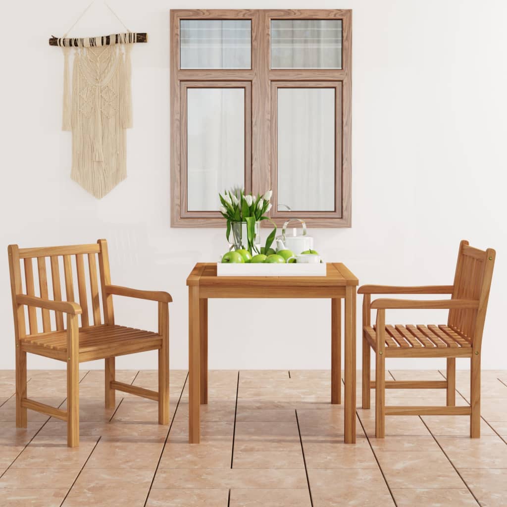 5 Piece Garden Dining Set Solid Teak Wood