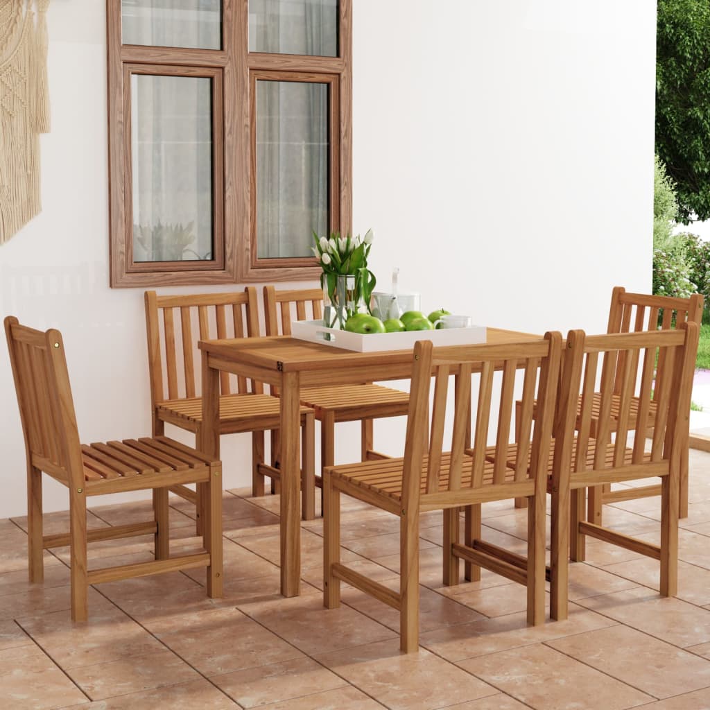 5 Piece Garden Dining Set Solid Teak Wood