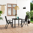 7 Piece Garden Dining Set Black