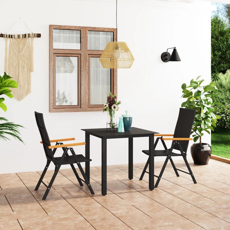 7 Piece Garden Dining Set Black And Brown