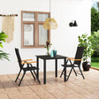 7 Piece Garden Dining Set Black And Brown