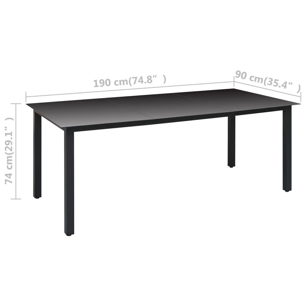 7 Piece Garden Dining Set Black And Brown