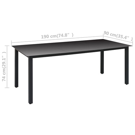 7 Piece Garden Dining Set Black And Brown