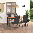 5 Piece Garden Dining Set Black And Brown