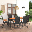 7 Piece Garden Dining Set Black And Brown