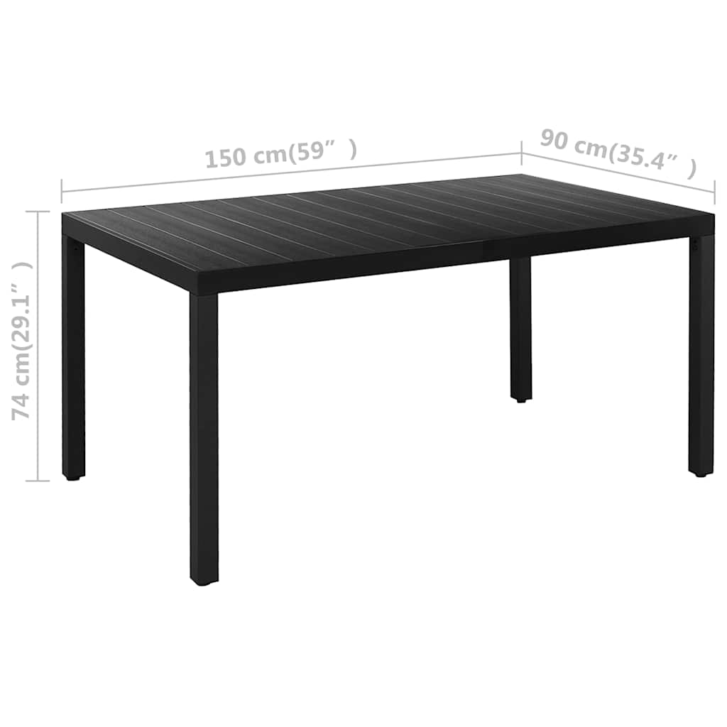 5 Piece Garden Dining Set Black And Brown