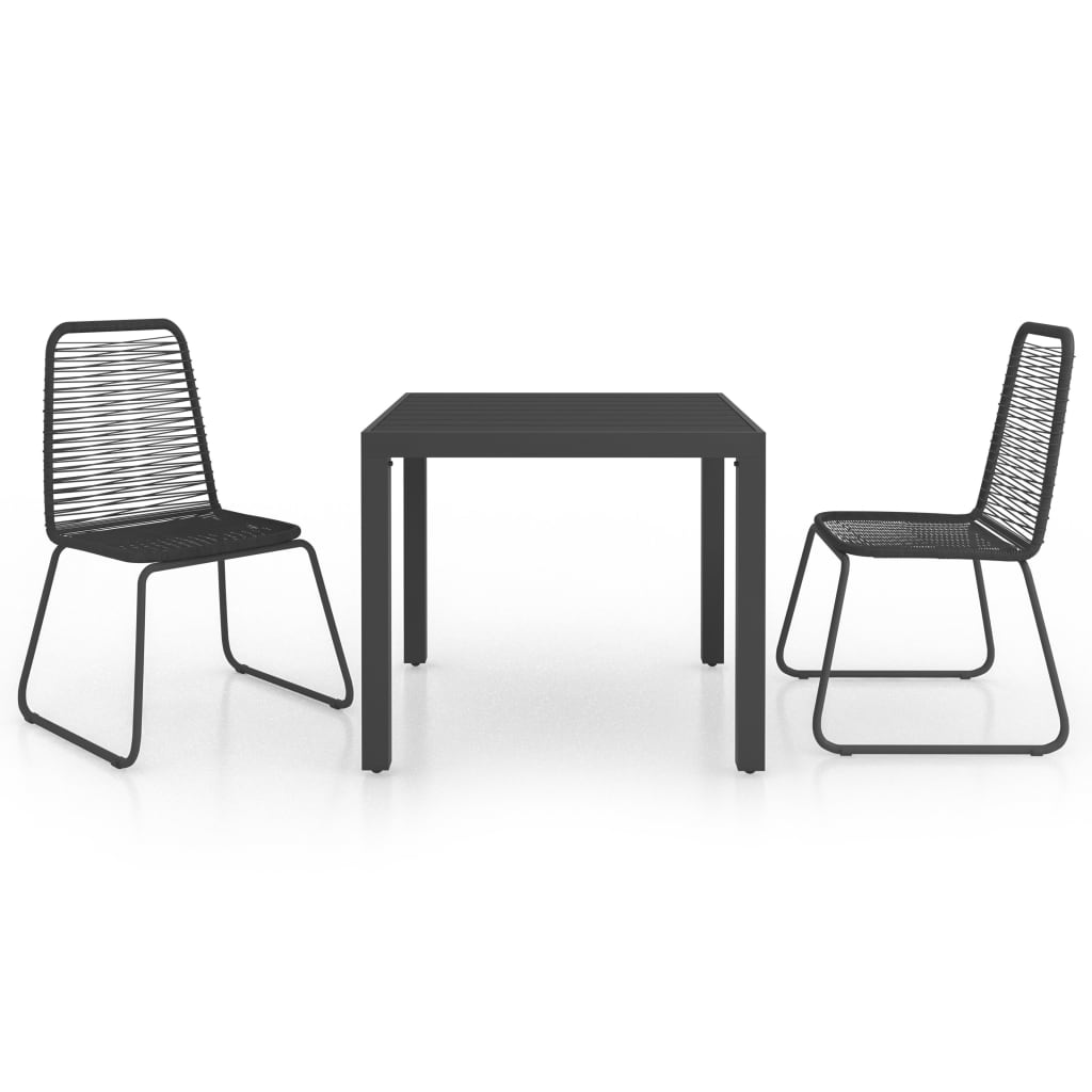 3 Piece Garden Dining Set Pvc Rattan