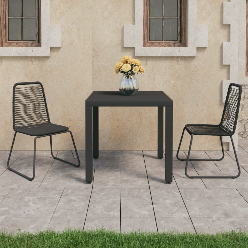 3 Piece Garden Dining Set Pvc Rattan
