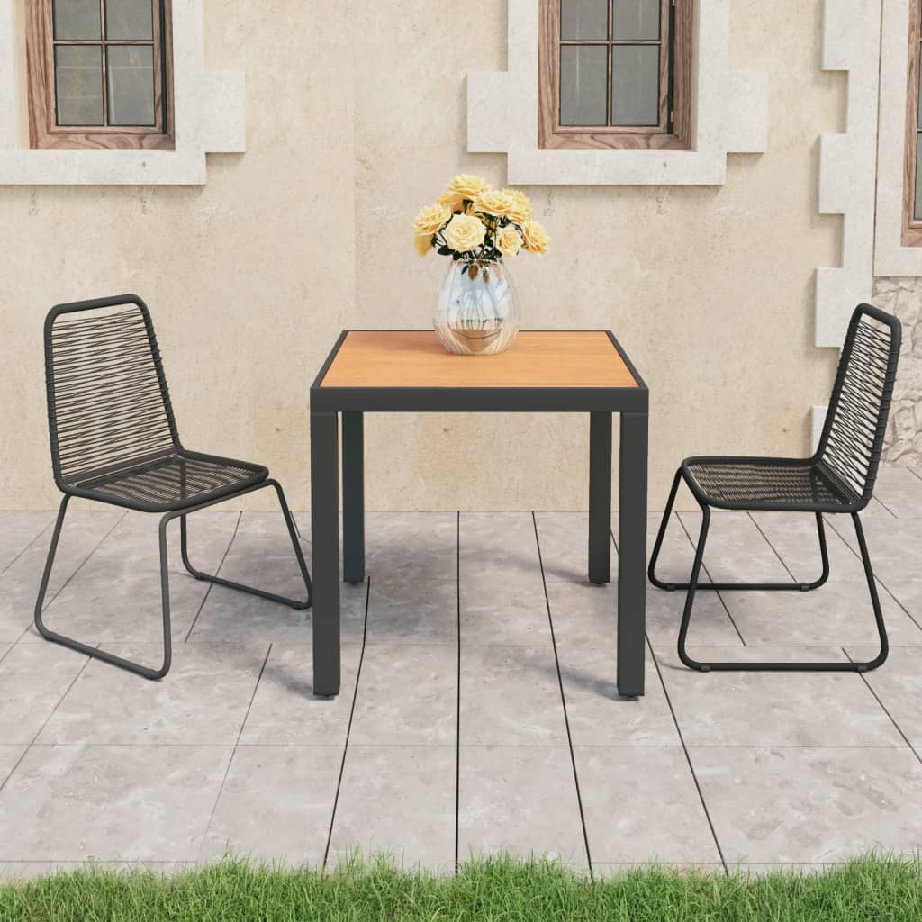 3 Piece Garden Dining Set Pvc Rattan