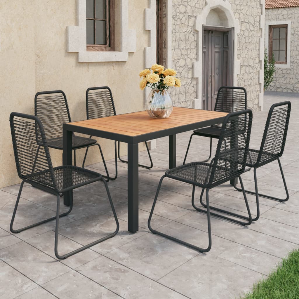 3 Piece Garden Dining Set Pvc Rattan