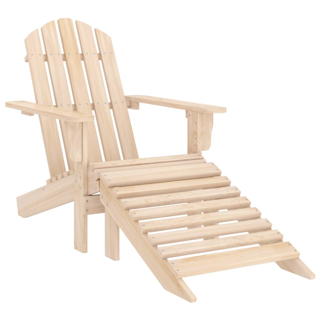 Garden Adirondack Chair With Ottoman Solid Fir Wood