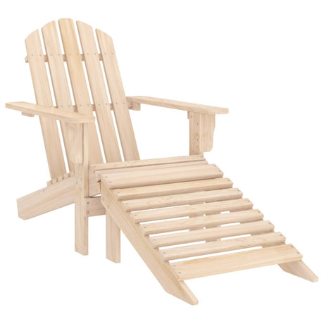 Garden Adirondack Chair With Ottoman Solid Fir Wood