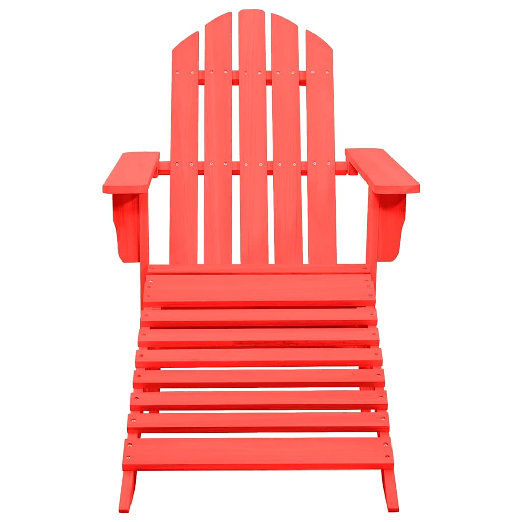 Garden Adirondack Chair With Ottoman Solid Fir Wood