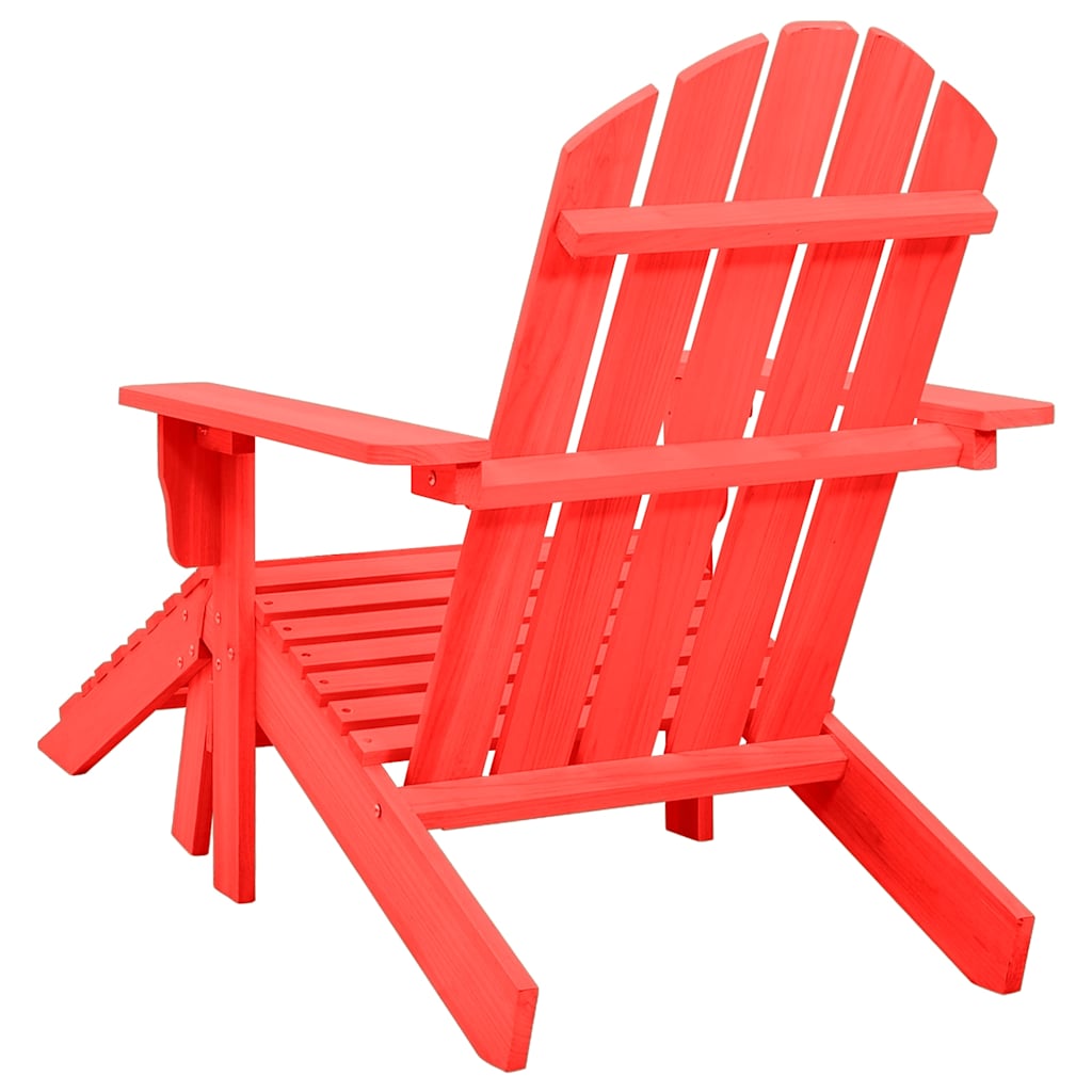 Garden Adirondack Chair With Ottoman Solid Fir Wood