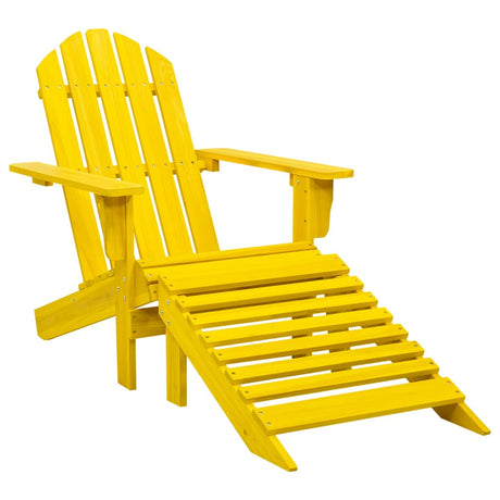 Garden Adirondack Chair With Ottoman Solid Fir Wood