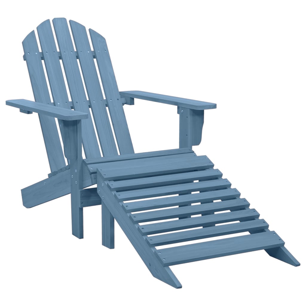 Garden Adirondack Chair With Ottoman Solid Fir Wood