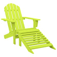 Garden Adirondack Chair With Ottoman Solid Fir Wood