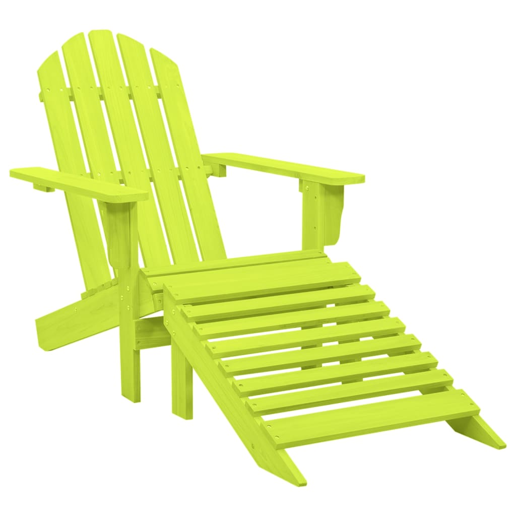 Garden Adirondack Chair With Ottoman Solid Fir Wood