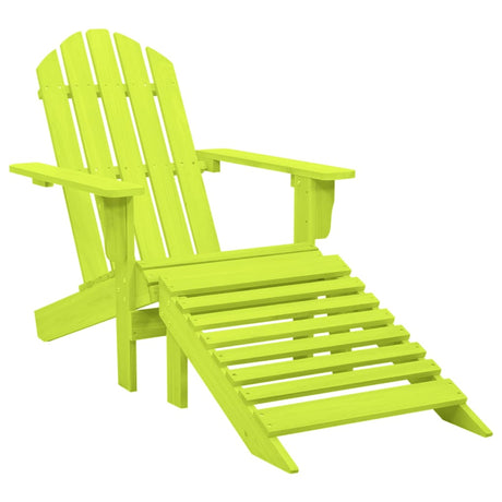 Garden Adirondack Chair With Ottoman Solid Fir Wood