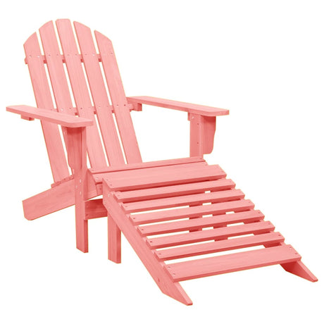 Garden Adirondack Chair With Ottoman Solid Fir Wood