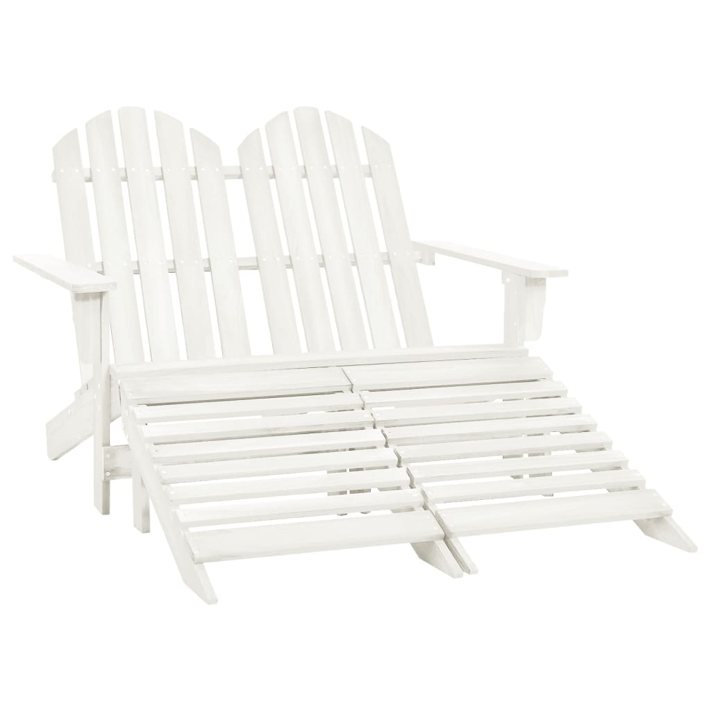 2-Seater Garden Adirondack Chair&Ottoman Fir Wood