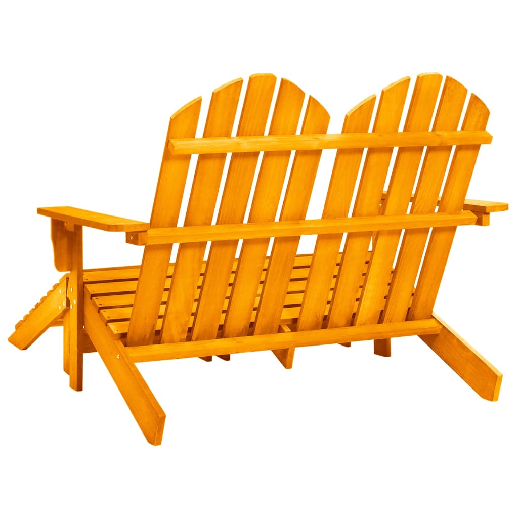 2-Seater Garden Adirondack Chair&Ottoman Fir Wood