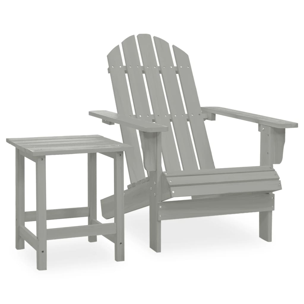 Garden Adirondack Chair With Table Solid Fir Wood
