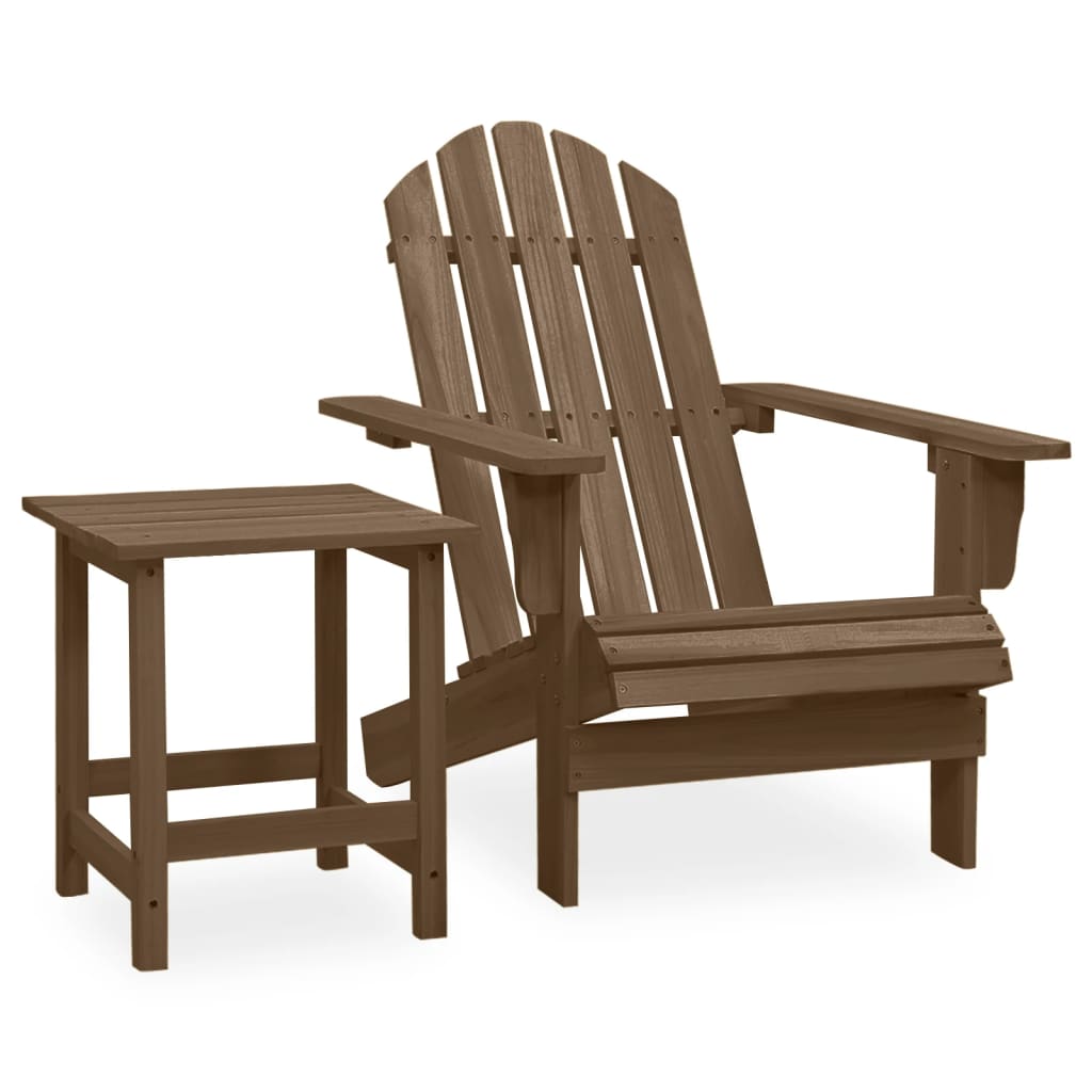 Garden Adirondack Chair With Table Solid Fir Wood