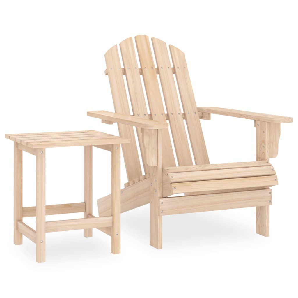 Garden Adirondack Chair With Table Solid Fir Wood