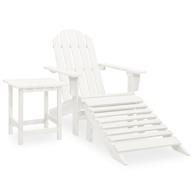 Garden Adirondack Chair With Ottoman&Table Solid Fir Wood