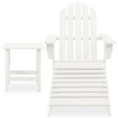 Garden Adirondack Chair With Ottoman&Table Solid Fir Wood