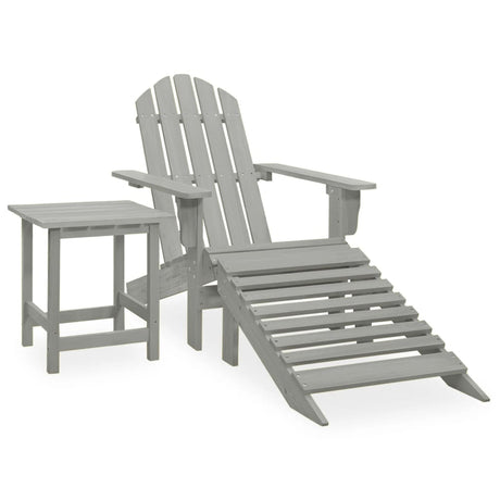 Garden Adirondack Chair With Ottoman&Table Solid Fir Wood