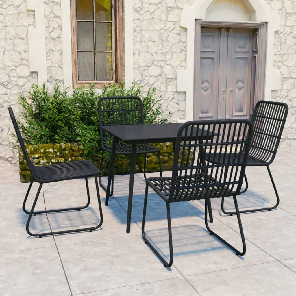 3 Piece Outdoor Dining Set Poly Rattan And Glass
