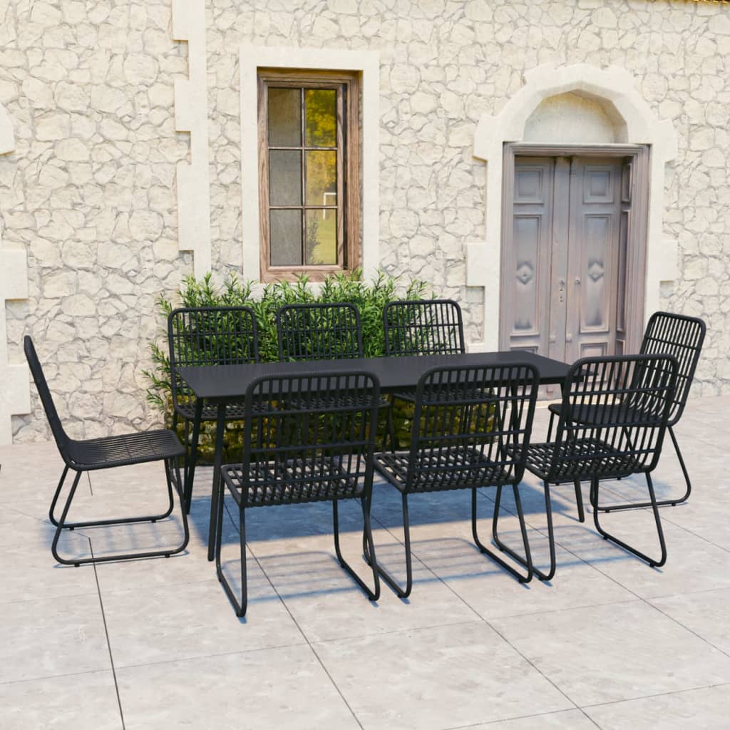 3 Piece Outdoor Dining Set Poly Rattan And Glass